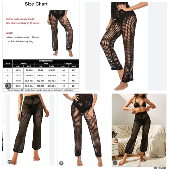 Pacific Cove 1X plus size black swimsuit cover up pants NWT - Picture 1 of 9